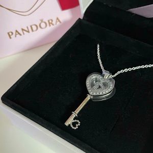 PANDORA | NWT Heart Key Locket Necklace with Heart Charm